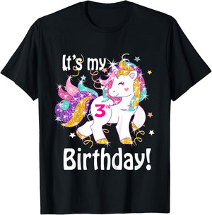 Its my 3rd Birthday (3 year old) unicorn Birthday shirt gift T-Shirt - T-Shirt | Black