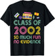 Happy Class Of 2002 So Much Fun No Evidence 22 Years Memory T-Shirt - T-Shirt | Black