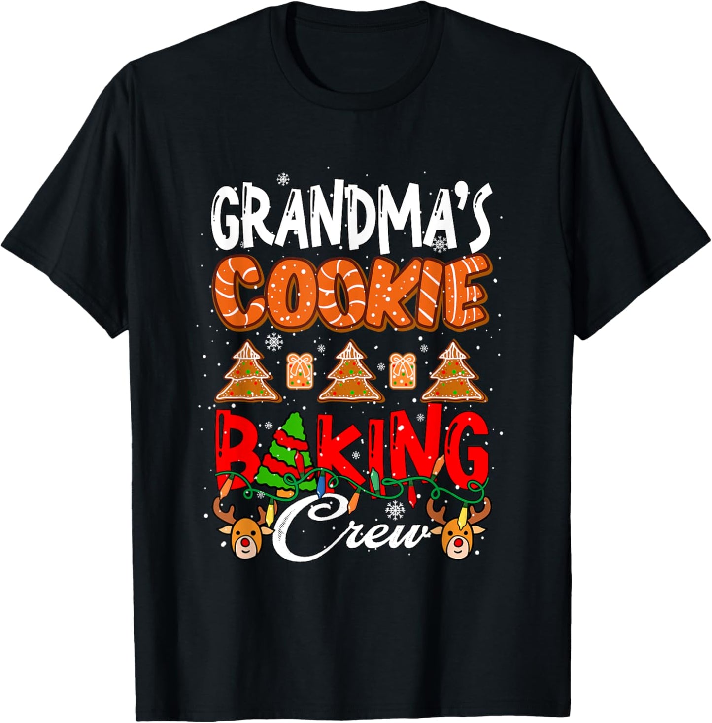 Grandma's Xmas Cookie Baking Crew Funny Baker Team Lover T-Shirt - T-Shirt | Black
