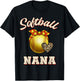 Softball Nana Leopard Heart Fans Mother's Day Gift T-Shirt - T-Shirt | Black