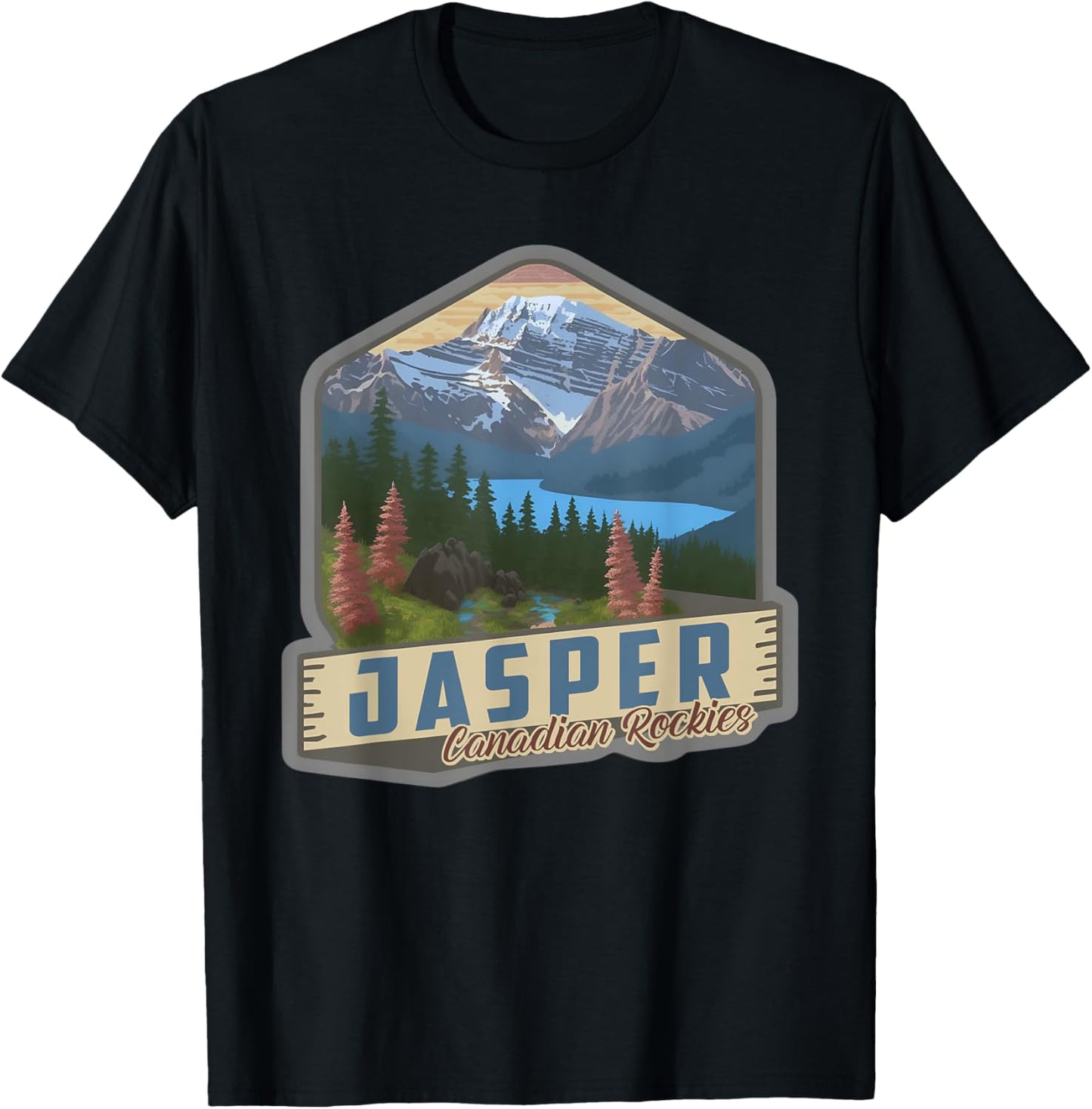 Jasper National Park Canadian Rockies US Parks Camping T-Shirt - T-Shirt | Black