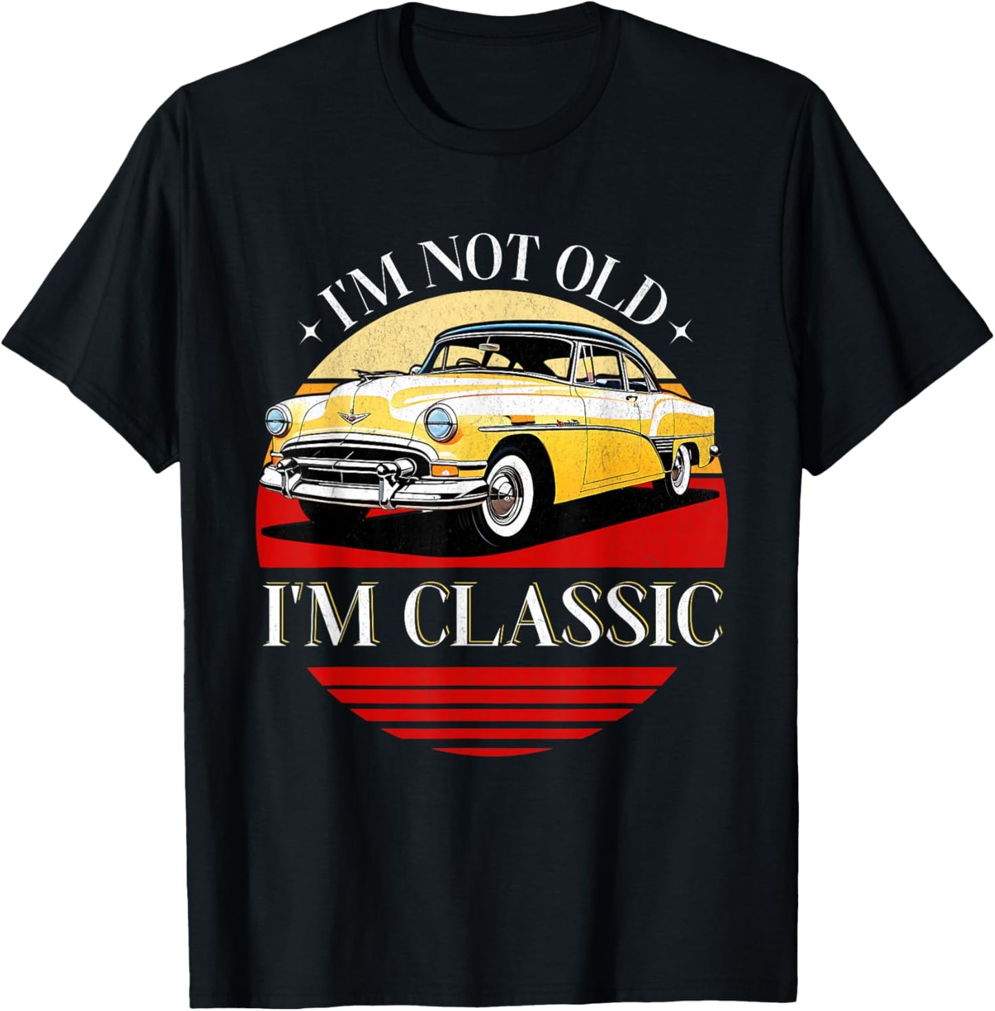 Father's Day Classic Car Retro Mechanic Retired Dad Men Gift T-Shirt - T-Shirt | Black