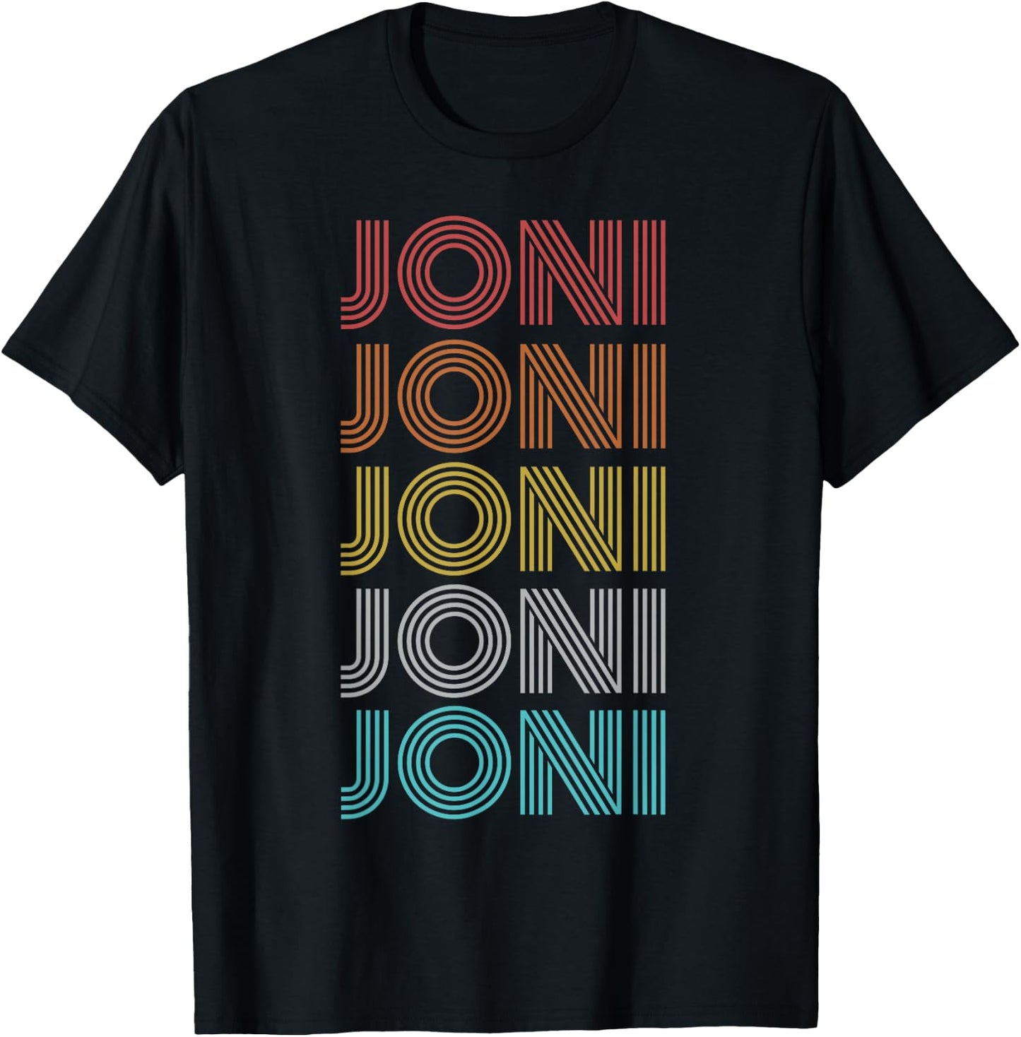 Joni Shirt Vintage Retro Apparel Adults Kids Retro Letter Print Black Small T-Shirt - T-Shirt | Black