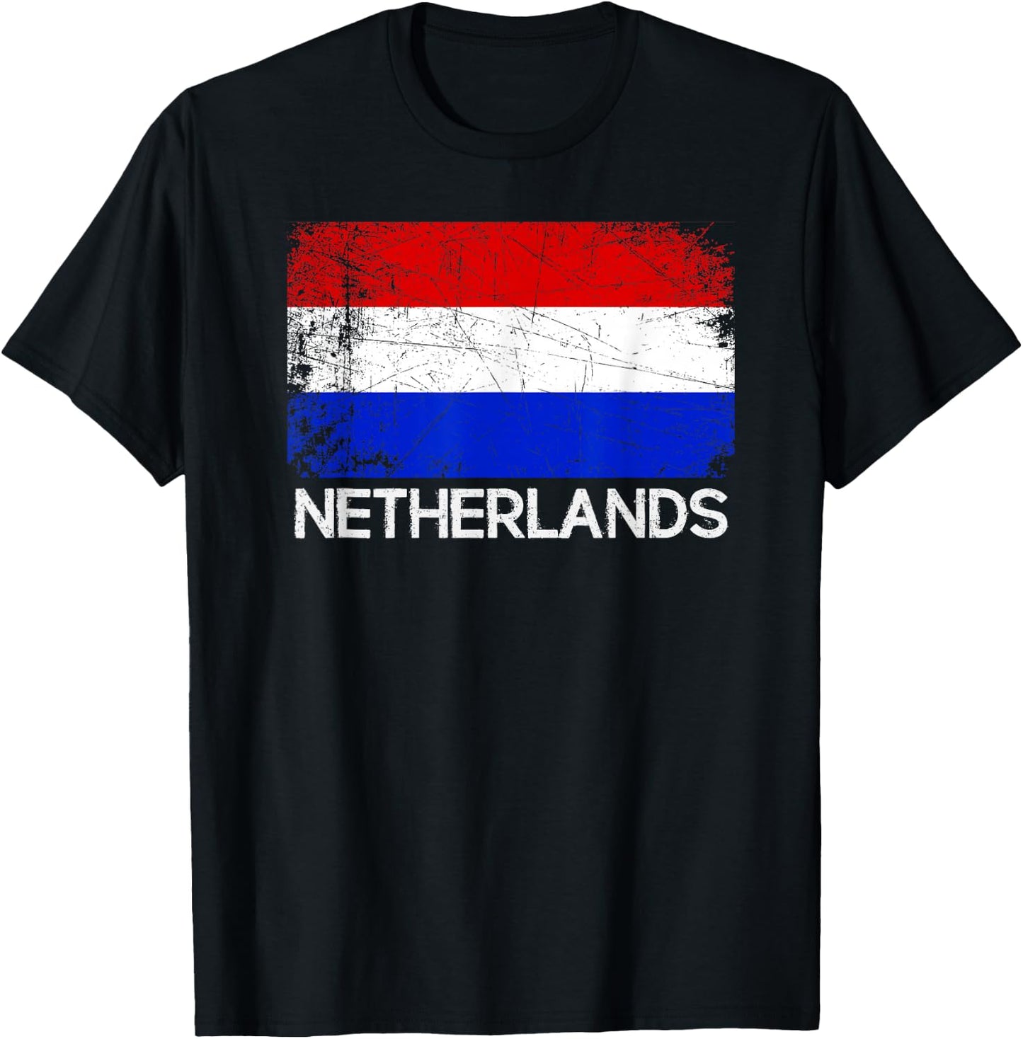 Dutch Flag | Vintage Made In The Netherlands Gift T-Shirt - T-Shirt | Black