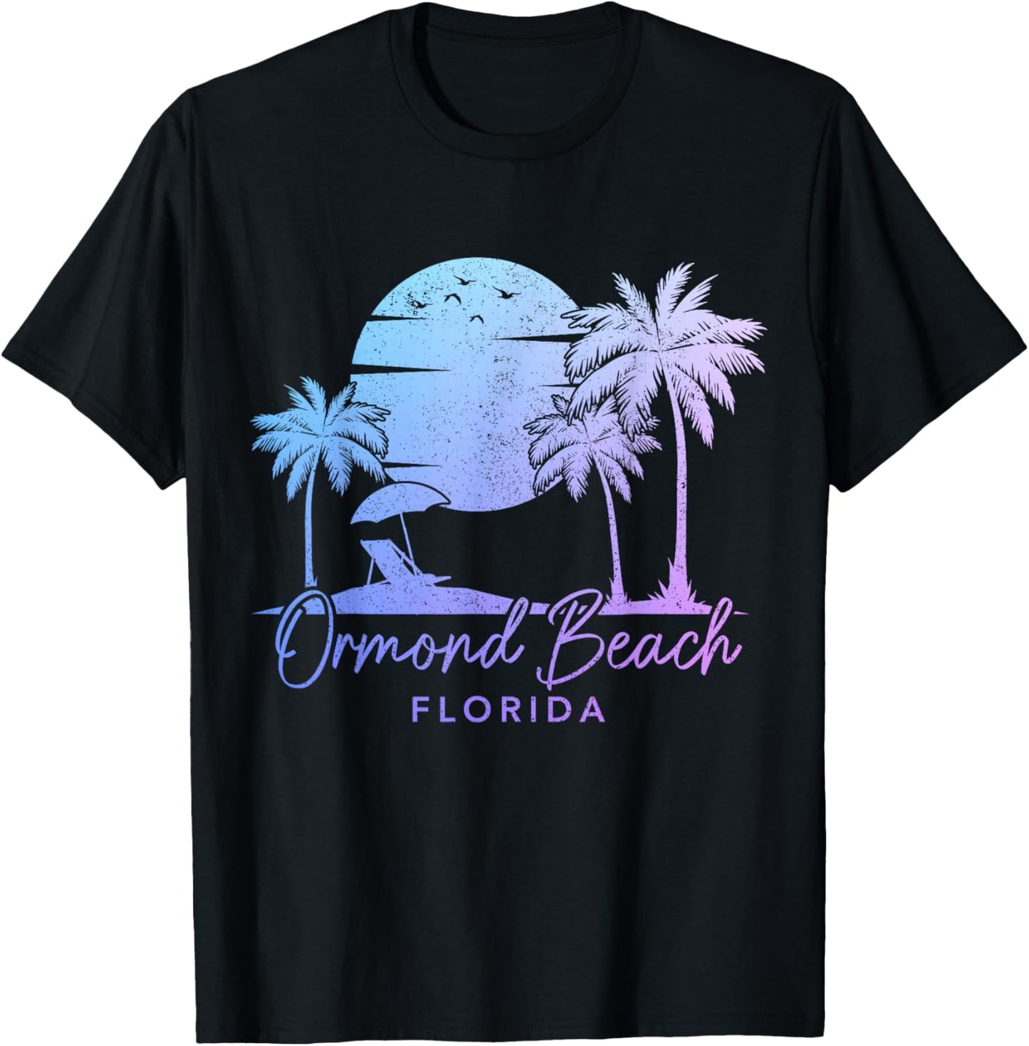 Ormond Beach Florida Souvenir Vintage Surfer T-Shirt - T-Shirt | Black