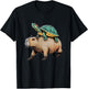 Turtle Riding Capybara T-Shirt - T-Shirt | Black