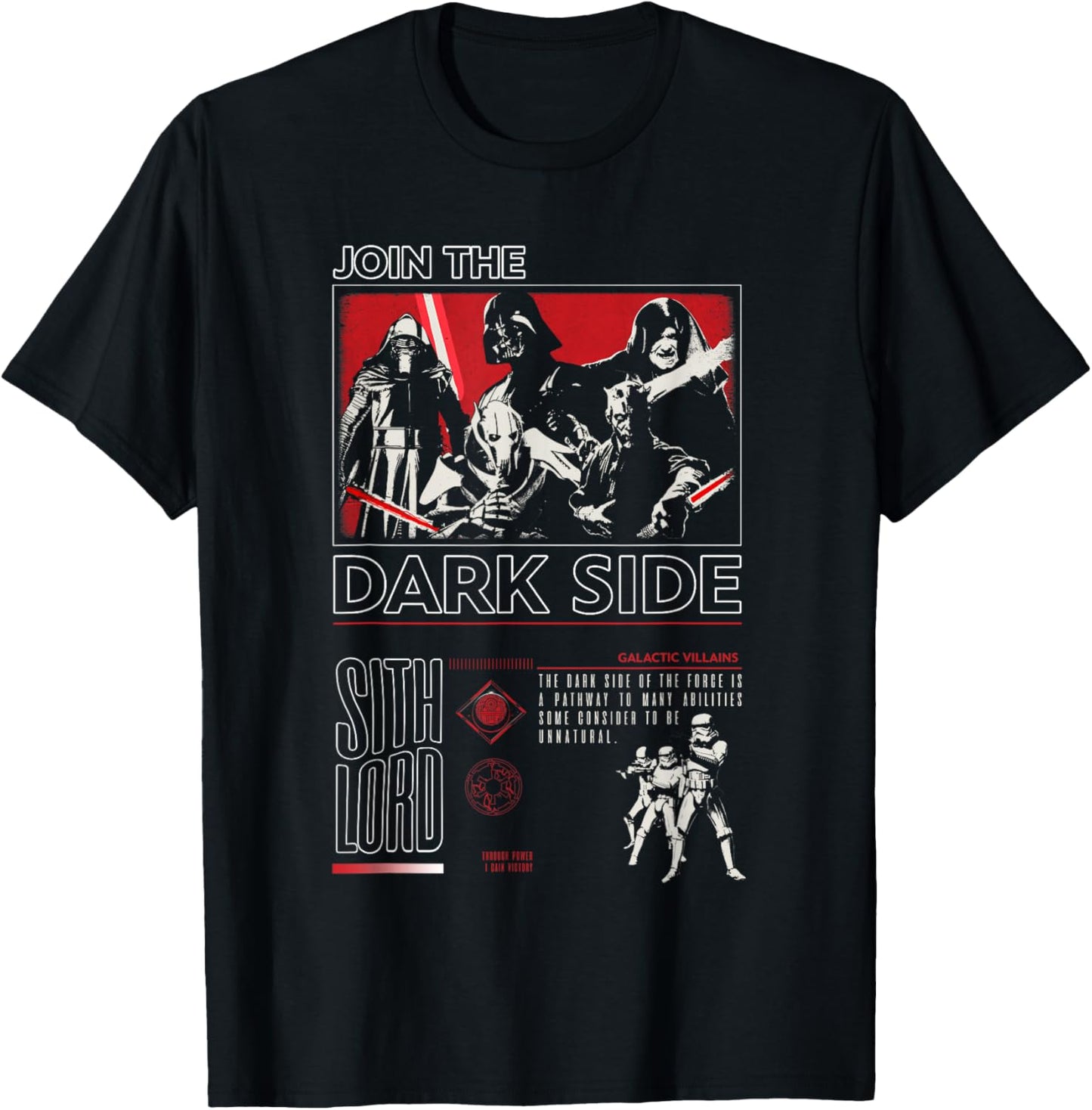 Star Wars Sith Lord Join The Dark Side Group Shot Propaganda T-Shirt - T-Shirt | Black
