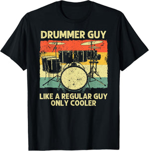 Funny Drumming Art Dad Drumline Drum Set Drummer T-Shirt - T-Shirt | Black