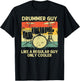 Funny Drumming Art Dad Drumline Drum Set Drummer T-Shirt - T-Shirt | Black