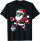 Christmas Santa Claus Play A Soccer Funny Boys Kids Xmas T-Shirt - T-Shirt | Black