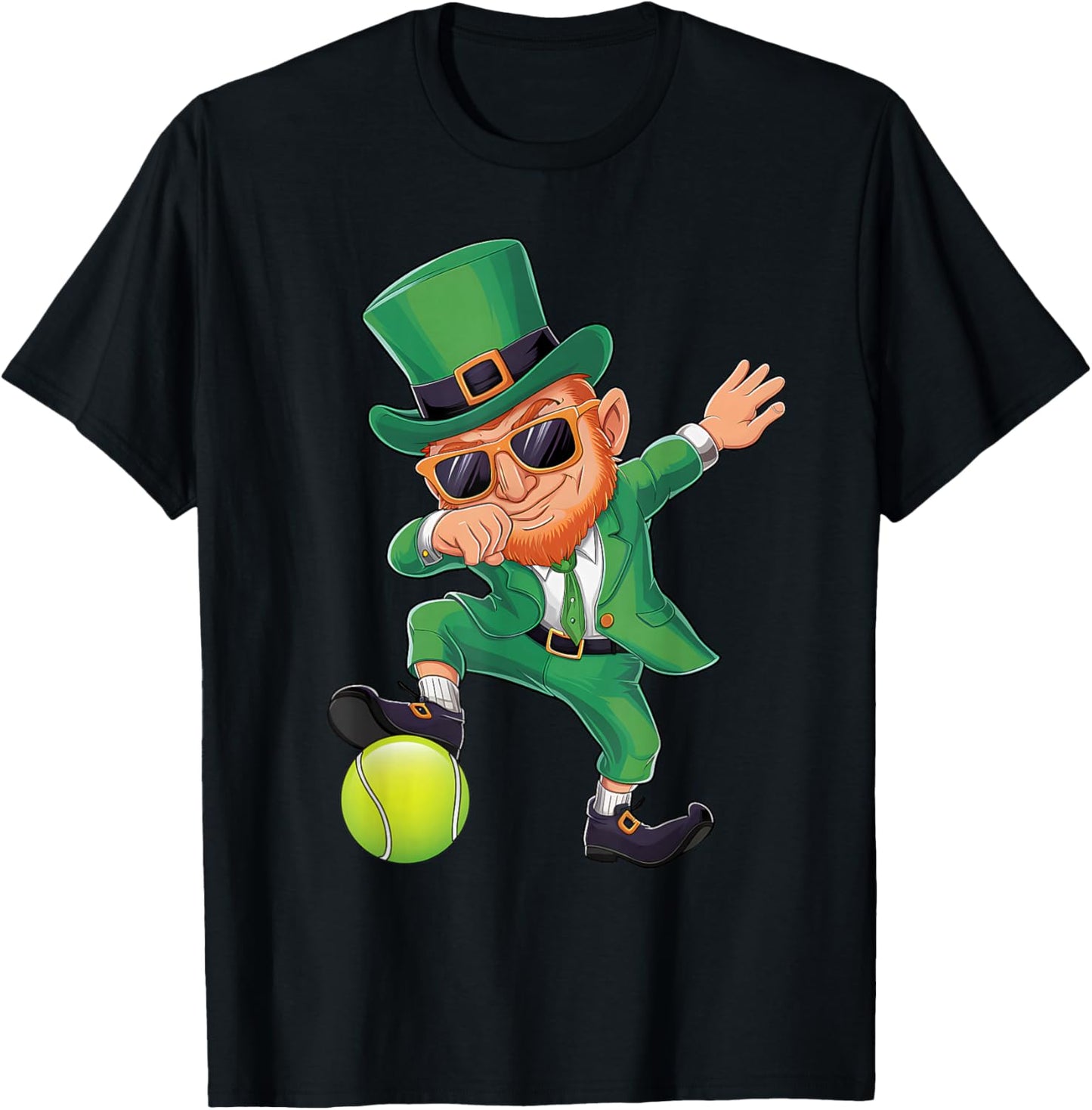 Dabbing Leprechaun St Patricks Day Boys Men Tennis Sport T-Shirt - T-Shirt | Black