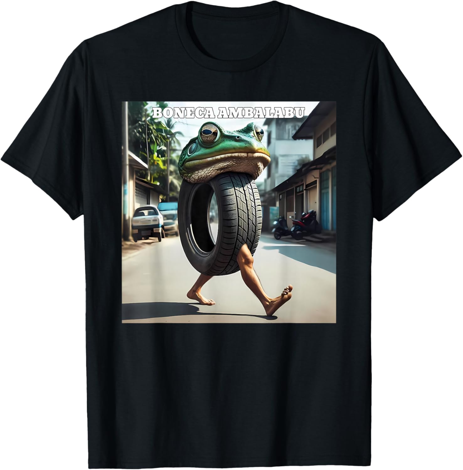 Boneca Ambalabu Frog Meme T-Shirt - T-Shirt | Black