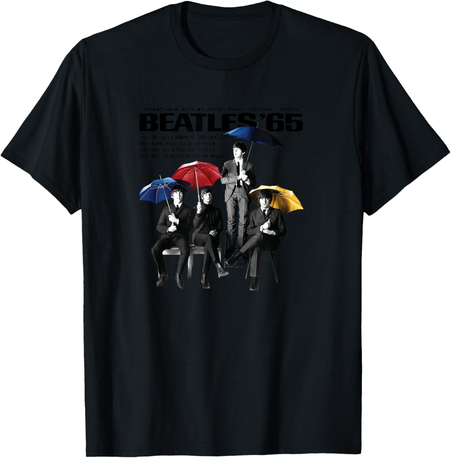 The Beatles - Beatles 65 Umbrellas T-Shirt - T-Shirt | Black