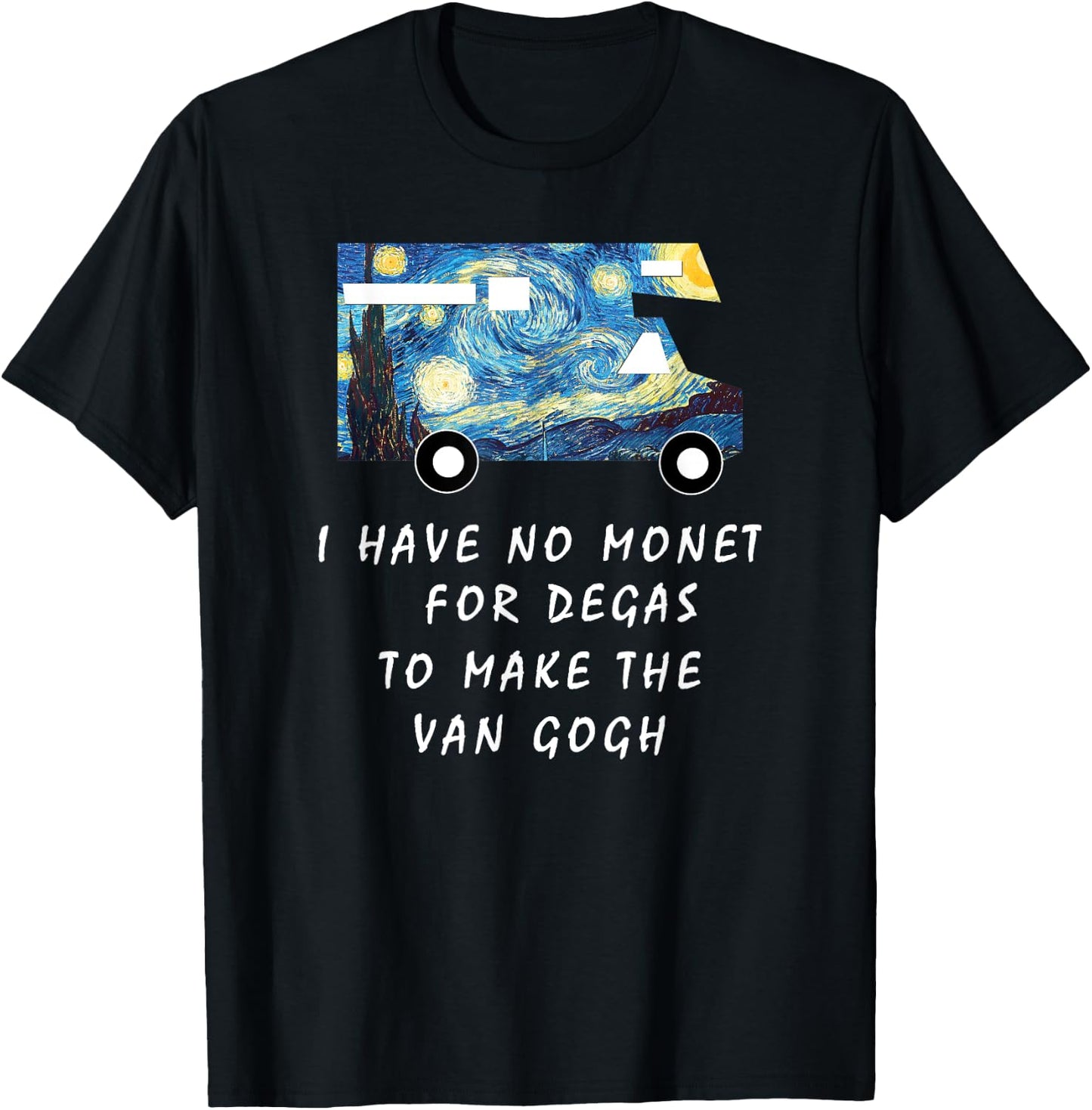 Van Gogh Road Trip T Shirt Funny Caravan Camping Gift T-Shirt - T-Shirt | Black