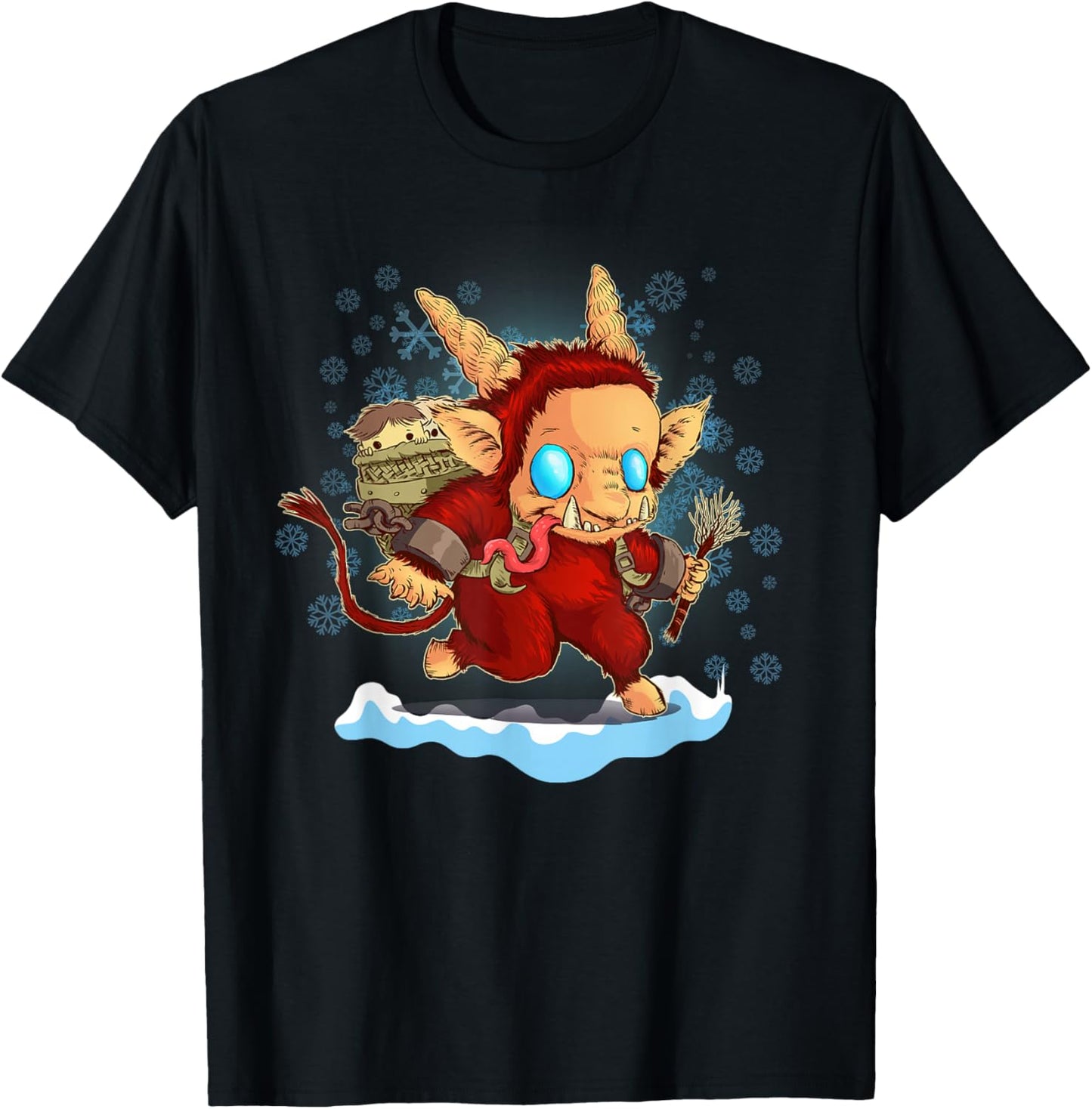 Cute Anime Krampus pajamas Christmas Kid's Women's T-Shirt - T-Shirt | Black