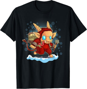 Cute Anime Krampus pajamas Christmas Kid's Women's T-Shirt - T-Shirt | Black