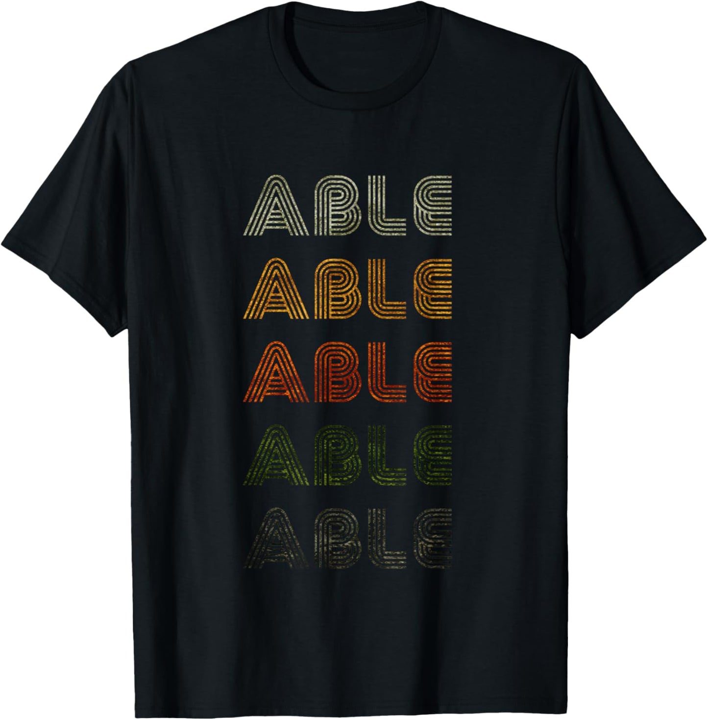 Love Heart Able Grunge Vintage Style Black Able T-Shirt - T-Shirt | Black