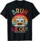 Bruh We Out School Bus Driver Last Day of School Retro T-Shirt - T-Shirt | Black