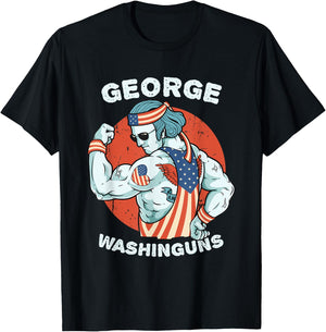 Funny George Washinguns Workout Patriotic 4th of July Men T-Shirt - T-Shirt | Black