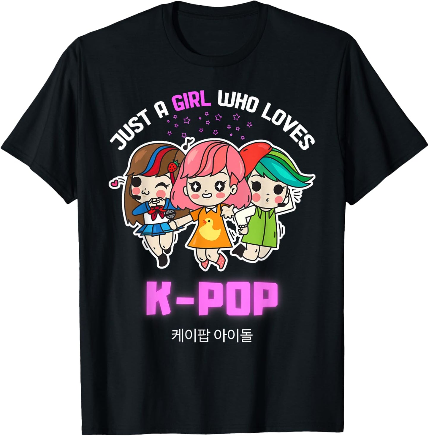 Just A Girl Who Loves K-Pop Gift Teen Girls K-Pop Merch T-Shirt - T-Shirt | Black