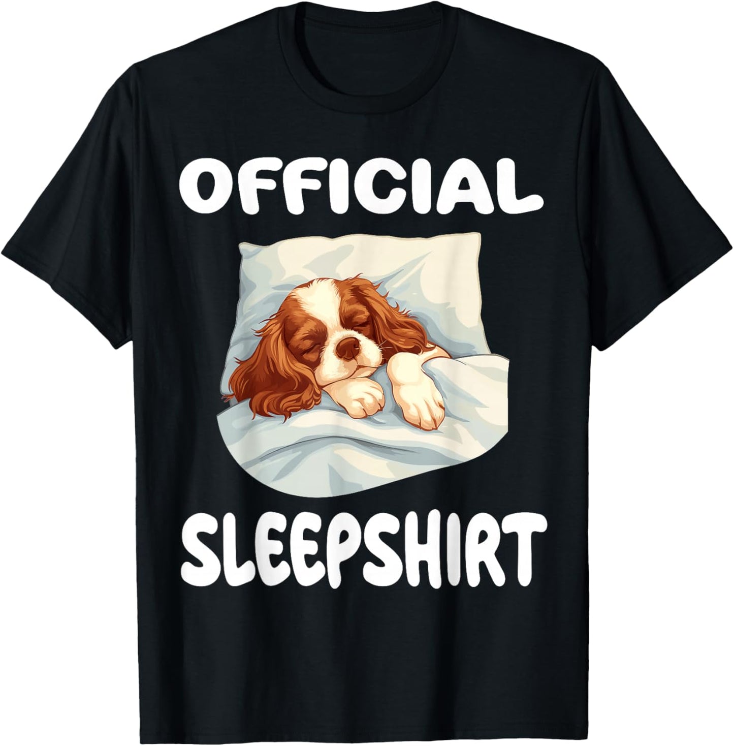 Cavalier King Charles Spaniel Dog Official Sleepshirt Pajama T-Shirt - T-Shirt | Black
