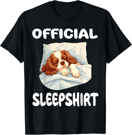 Cavalier King Charles Spaniel Dog Official Sleepshirt Pajama T-Shirt - T-Shirt | Black