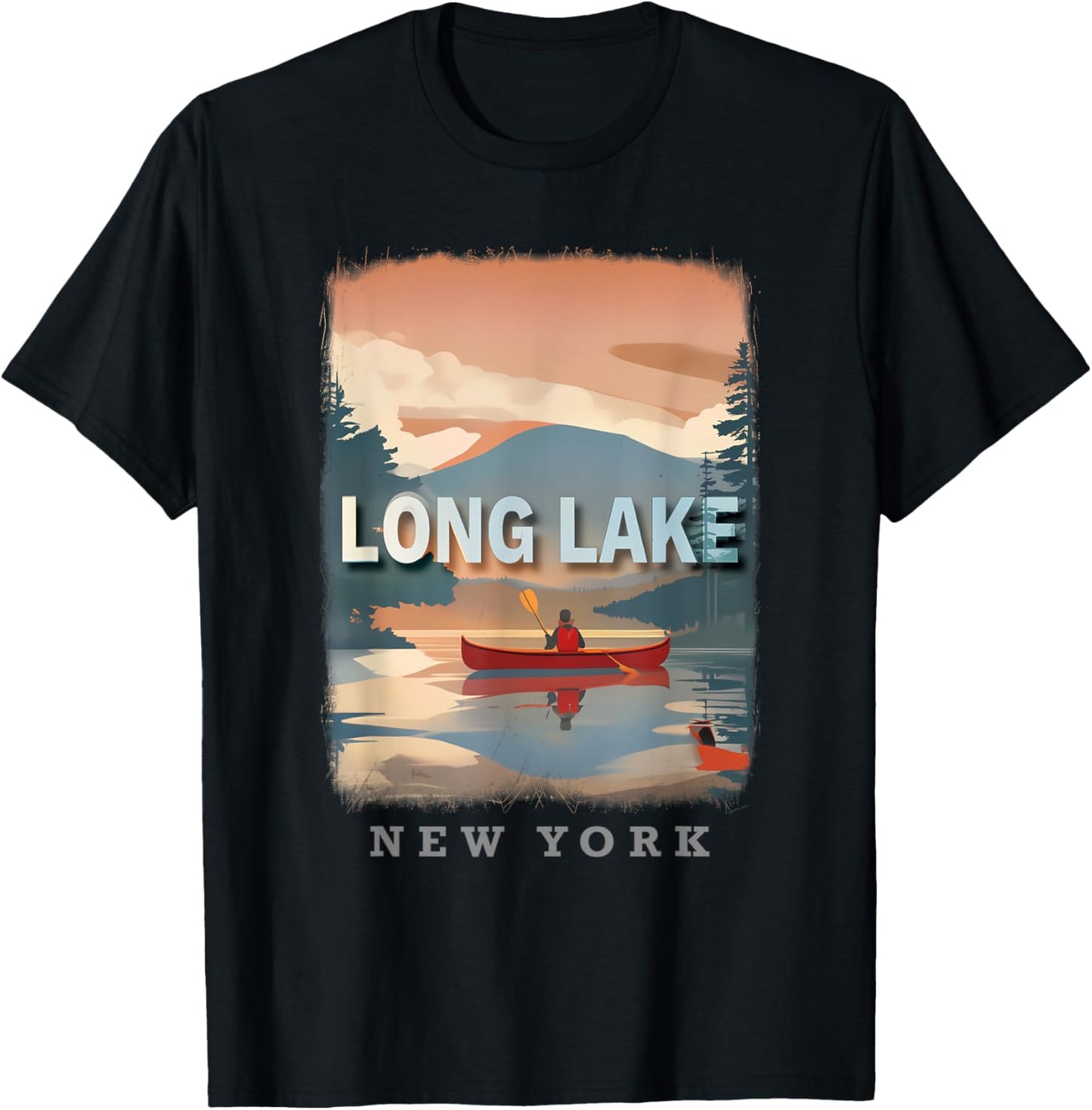 Long Lake New York NY Adirondack Wilderness SD860 T-Shirt - T-Shirt | Black
