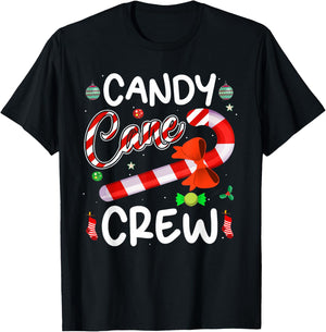 Candy Cane Crew Funny Christmas Candy Lover X-mas Gifts T-Shirt - T-Shirt | Black