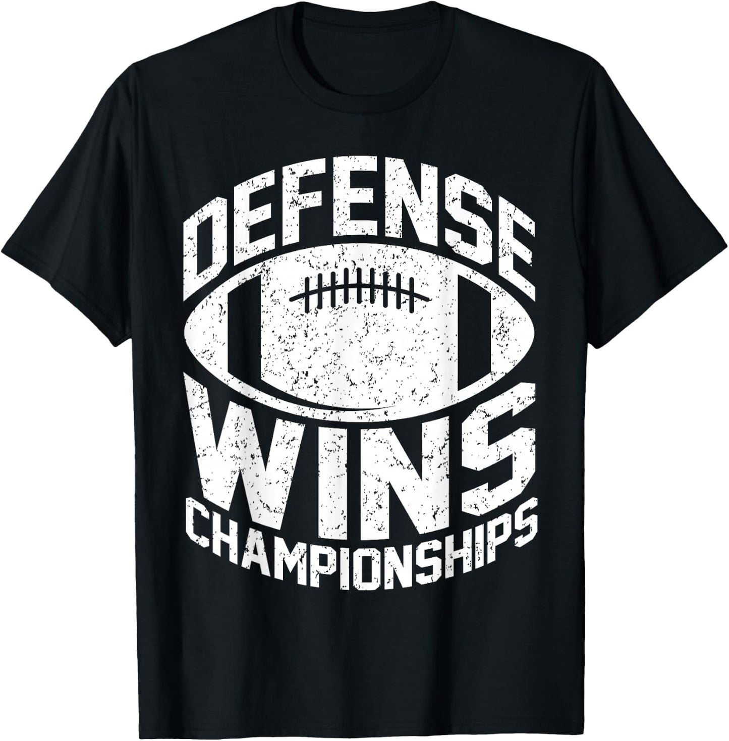 Defense wins Championships | Football Defence Lineman T-Shirt - T-Shirt | Black
