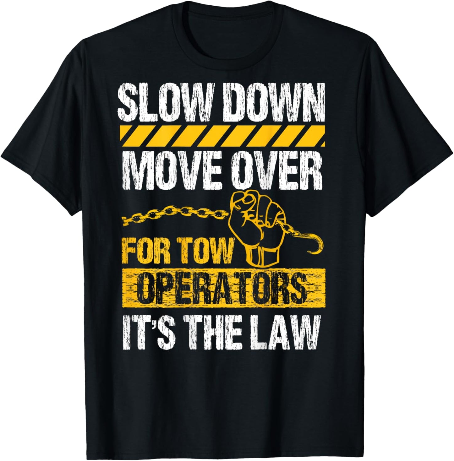 Tow Truck Driver Image On Back Of Shirt T-Shirt - T-Shirt | Black