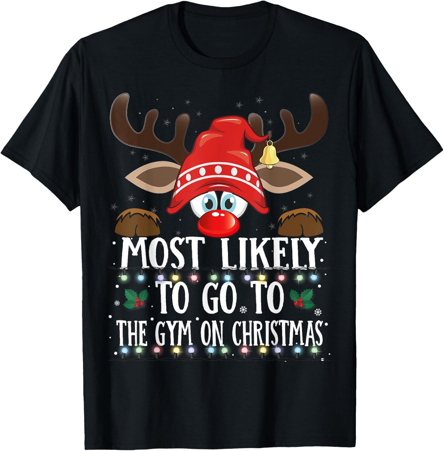Christmas Matching Most Likely To Go To The Gym PJS T-Shirt - T-Shirt | Black