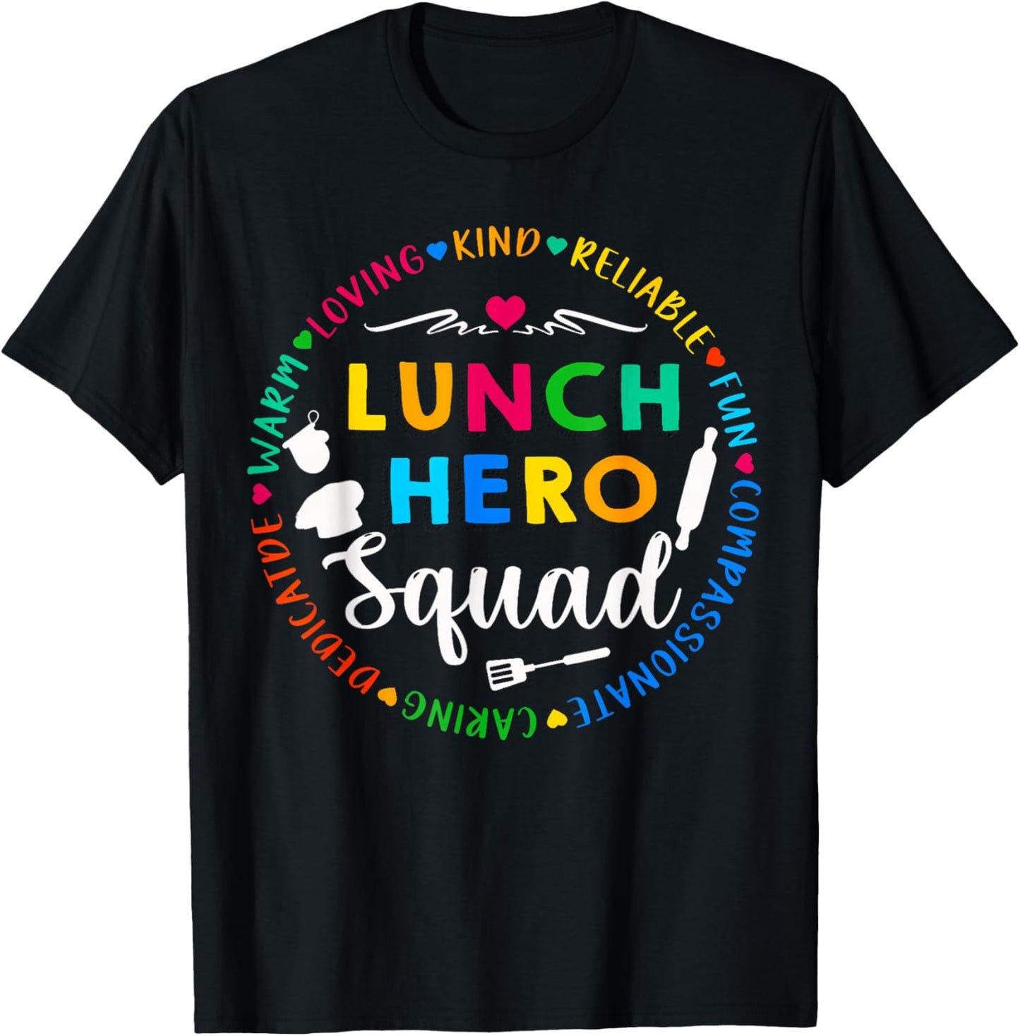 Lunch Hero Squad Funny Lunch Lady School Cafeteria Worker T-Shirt - T-Shirt | Black
