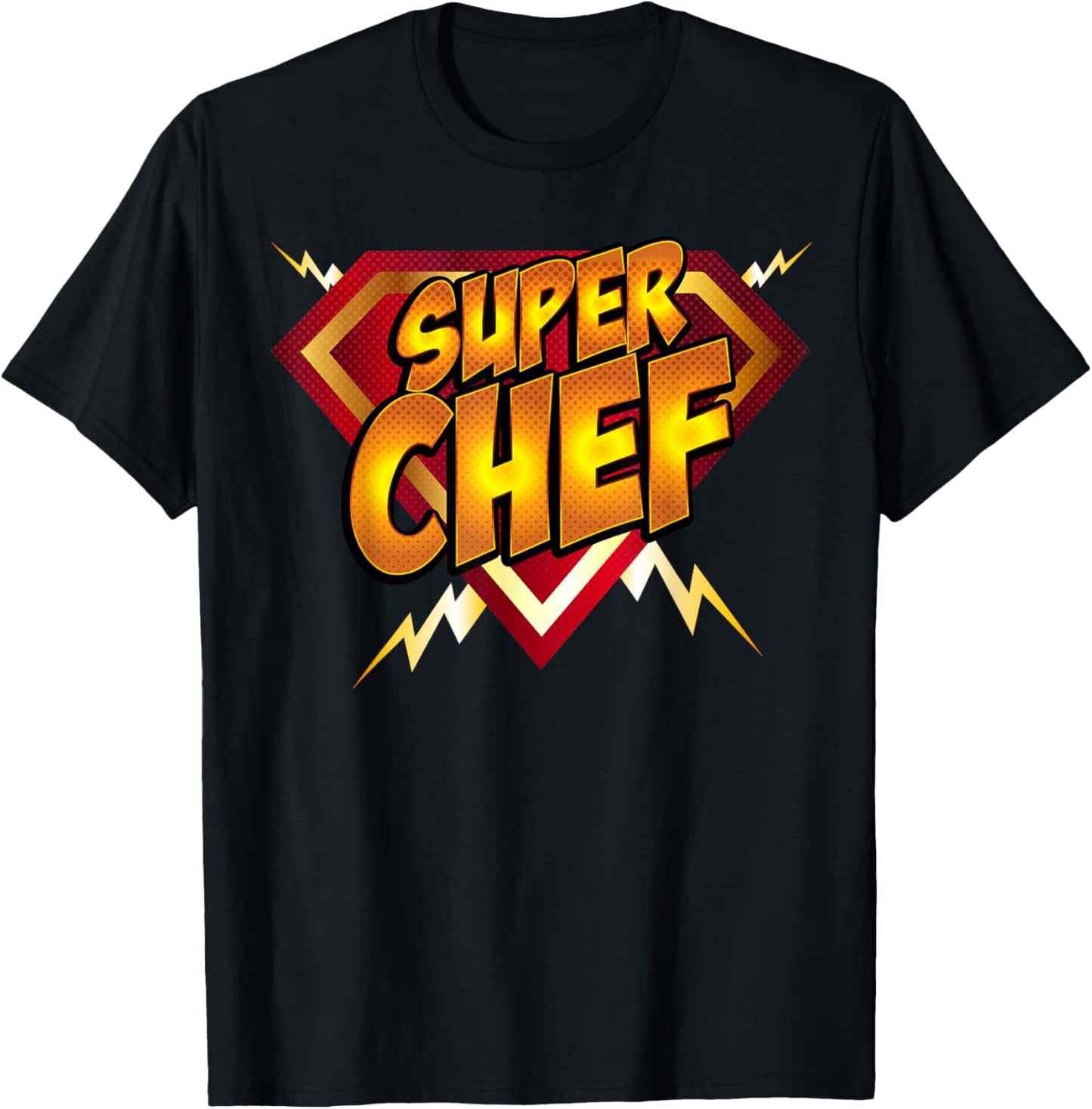 Super Chef Superhero Cook Comic Book Style Foodie T-Shirt - T-Shirt | Black