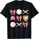 Baseball Mom Coquette Mothers Day Women Girls Baseball Mama T-Shirt - T-Shirt | Black