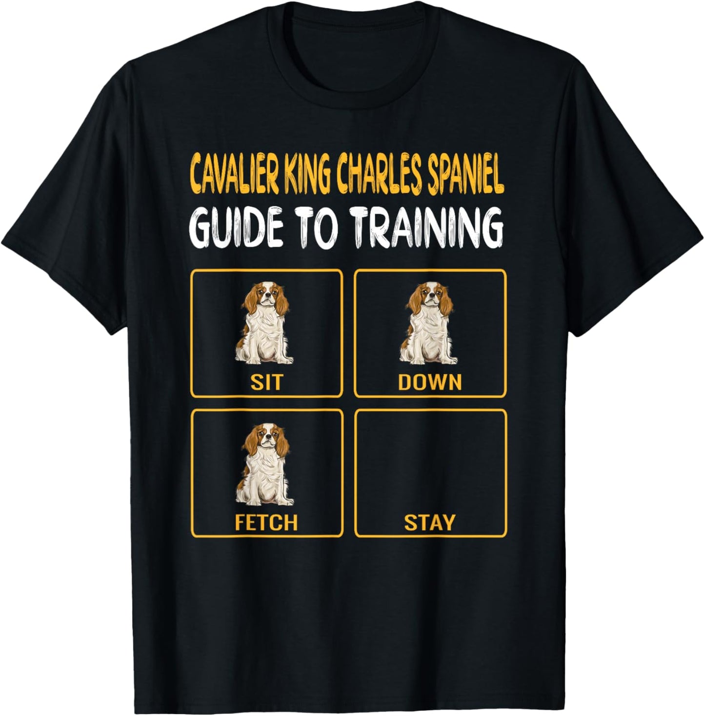 Cavalier King Charles Spaniel Guide to Training Dog Trainer T-Shirt - T-Shirt | Black