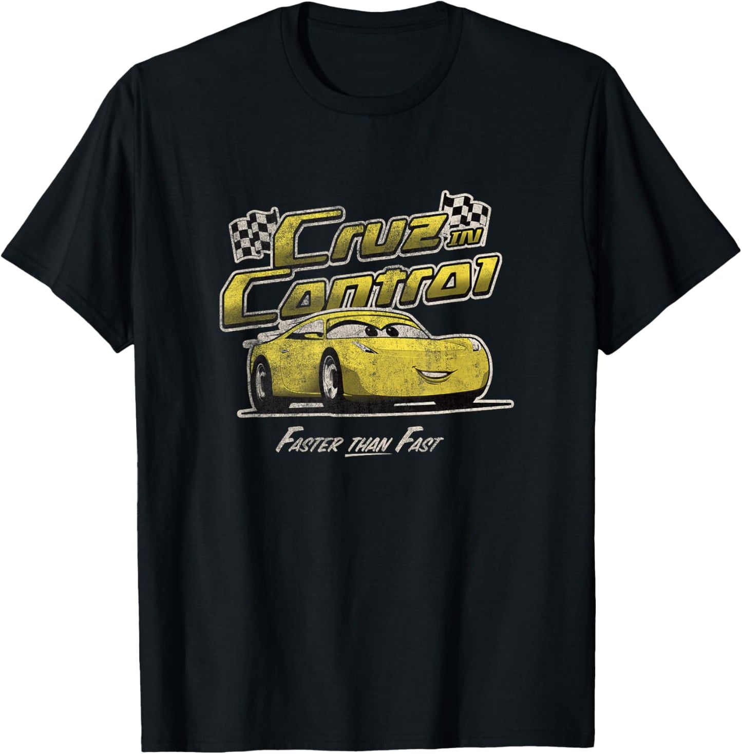 Disney Pixar Cars 3 Cruz In Control Faster Than Fast Vintage T-Shirt - T-Shirt | Black