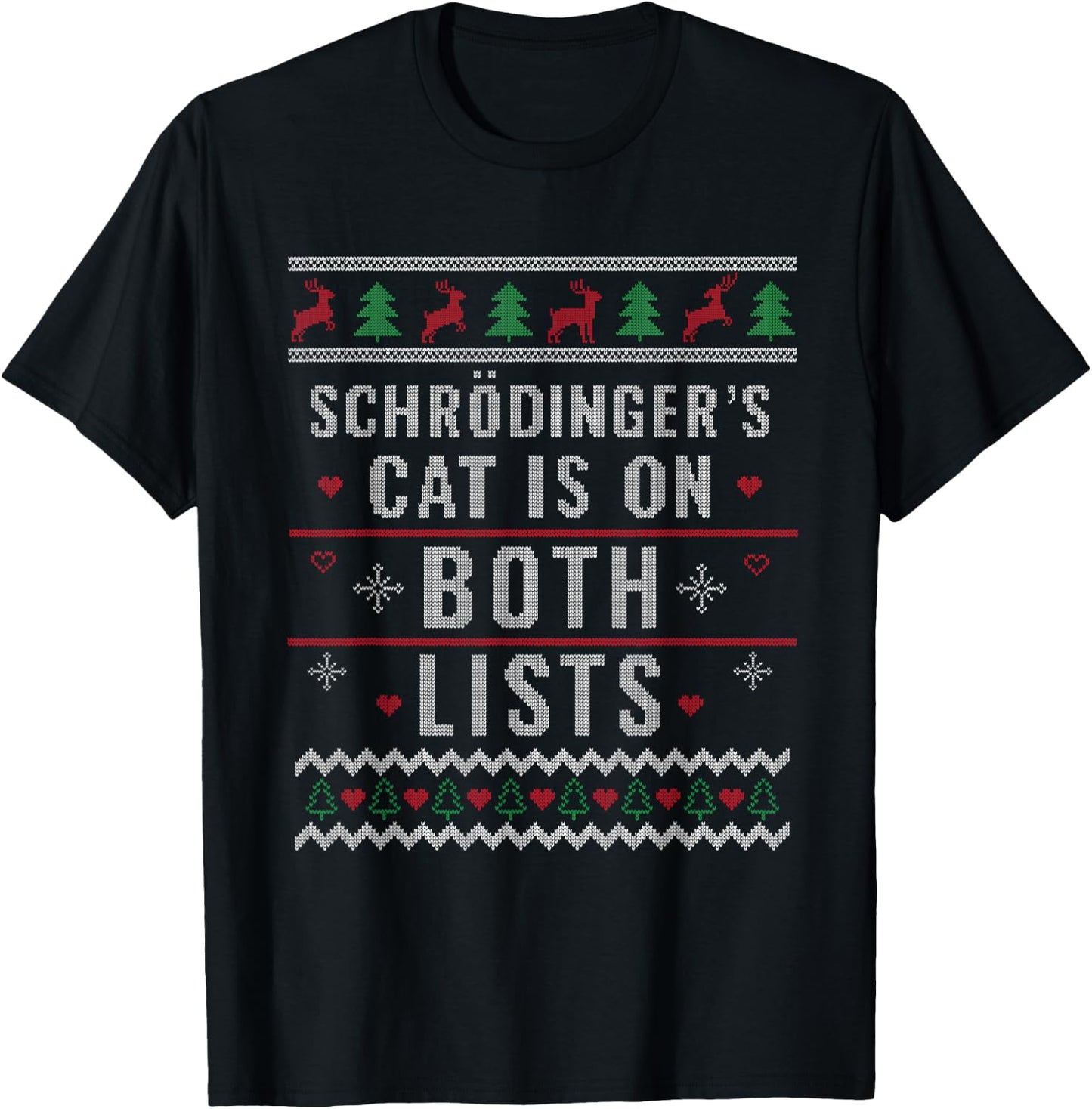 Physicist Schrödingers Cat Funny Physics Ugly Christmas Women T-Shirt - T-Shirt | Black
