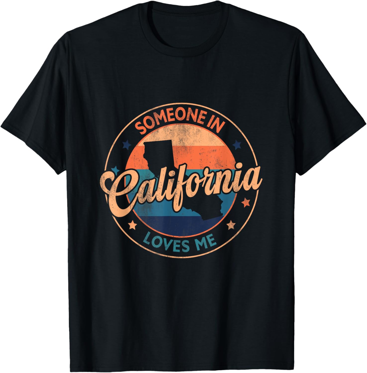Someone in California Loves Me Vintage Map Cali Native 70s T-Shirt - T-Shirt | Black