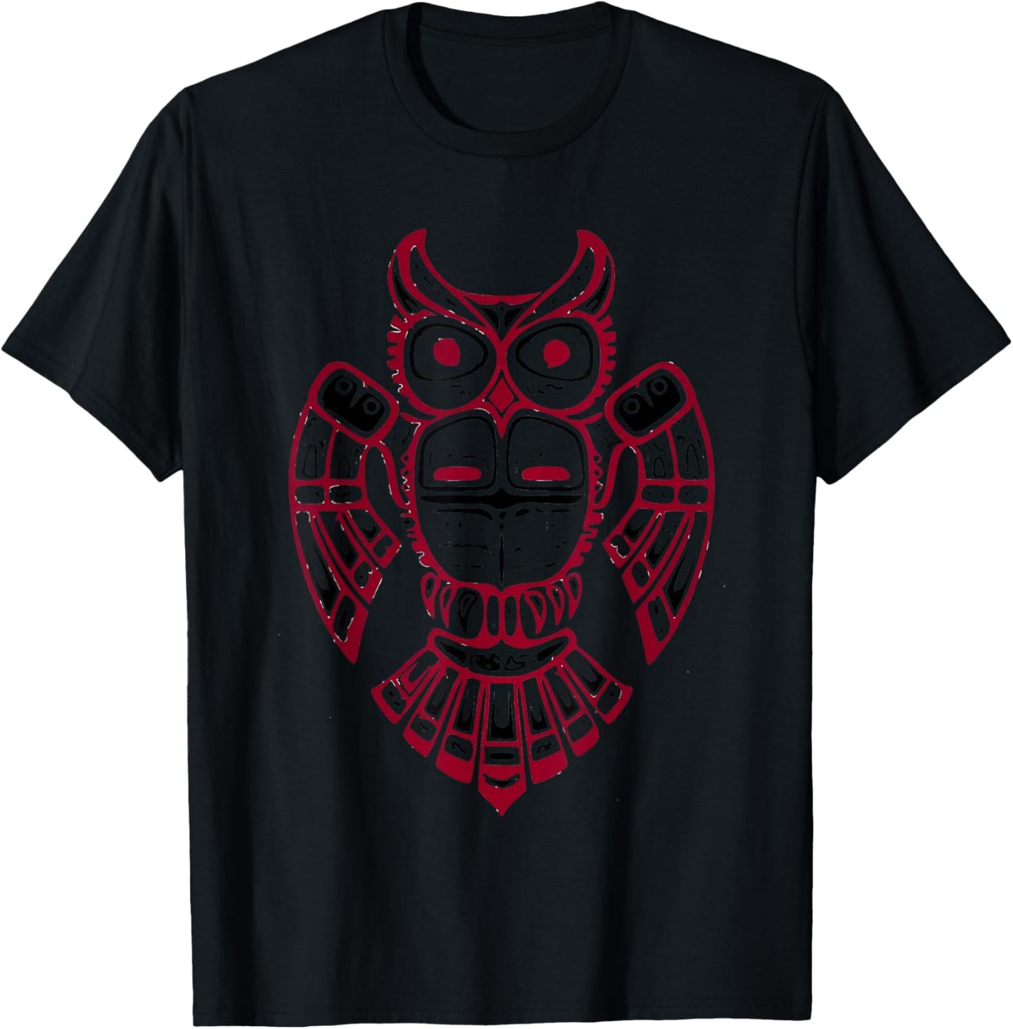 Pacific Northwest tribe art Indian Tlingit Tribal Owl Spirit T-Shirt - T-Shirt | Black