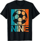 9th Soccer Birthday 9 Year Old 9yr Boys Girl Birthday Soccer T-Shirt - T-Shirt | Black