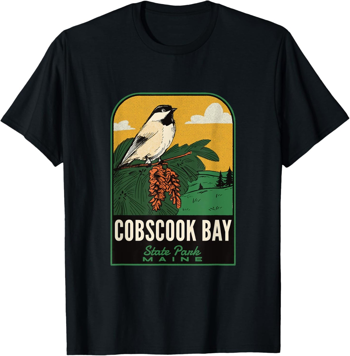 Cobscook Bay State Park Maine Vintage Travel T-Shirt - T-Shirt | Black