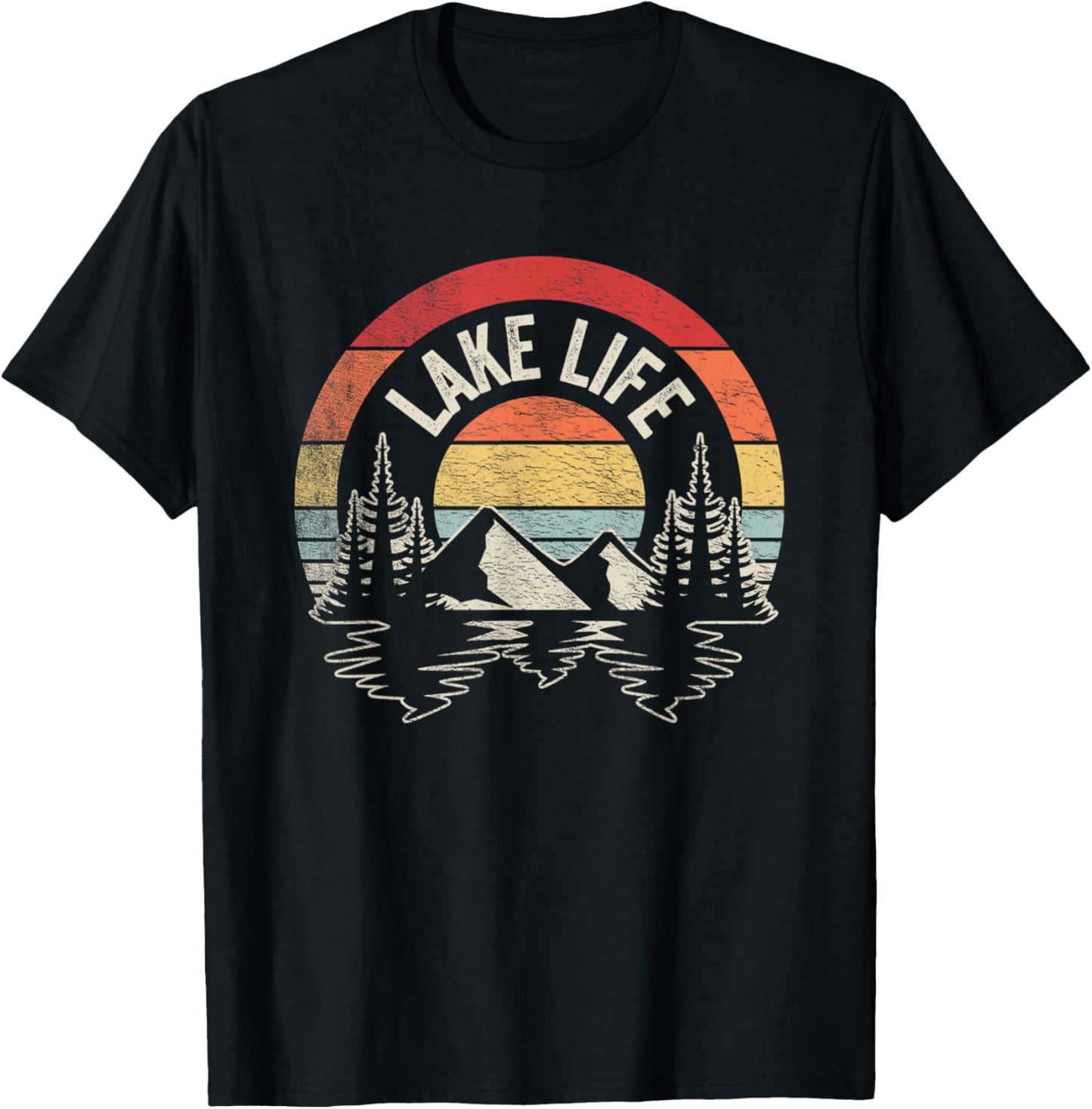 Vintage Lake life Shirt Wildlife Vacation Camper Love Lake T-Shirt - T-Shirt | Black