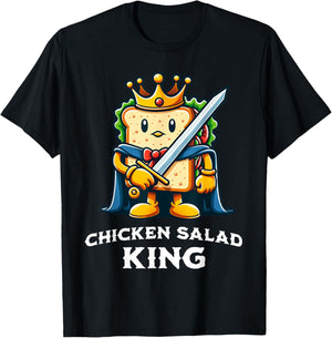 The Chicken Salad King Funny Sandwich Illustration T-Shirt - T-Shirt | Black