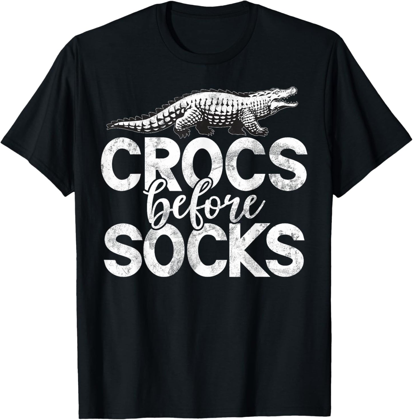 Crocs Before Socks Crocodile T-Shirt - T-Shirt | Black
