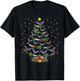 Funny Santa Bat Bird Xmas Gift Bat Christmas Tree T-Shirt - T-Shirt | Black