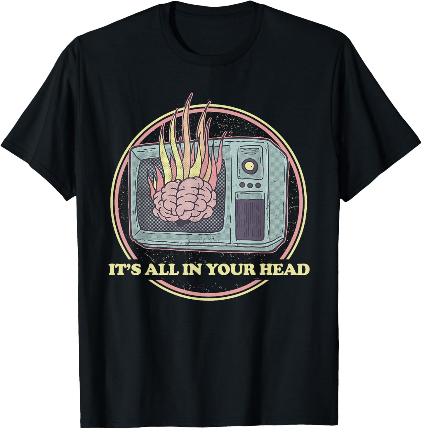 Retro All In Your Head Sheeple Gift - 80s Aesthetic Occult T-Shirt - T-Shirt | Black