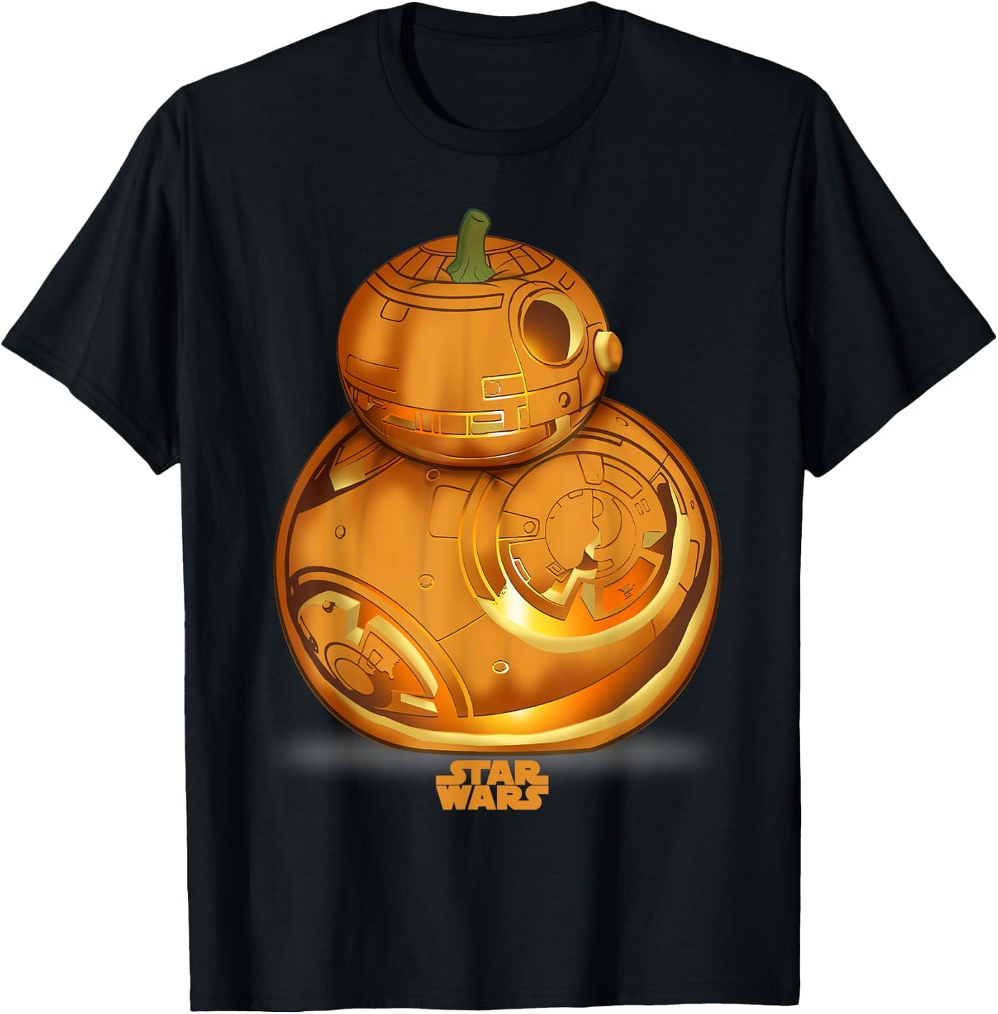 Star Wars The Force Awakens BB-8 Carved Pumpkin Halloween T-Shirt - T-Shirt | Black