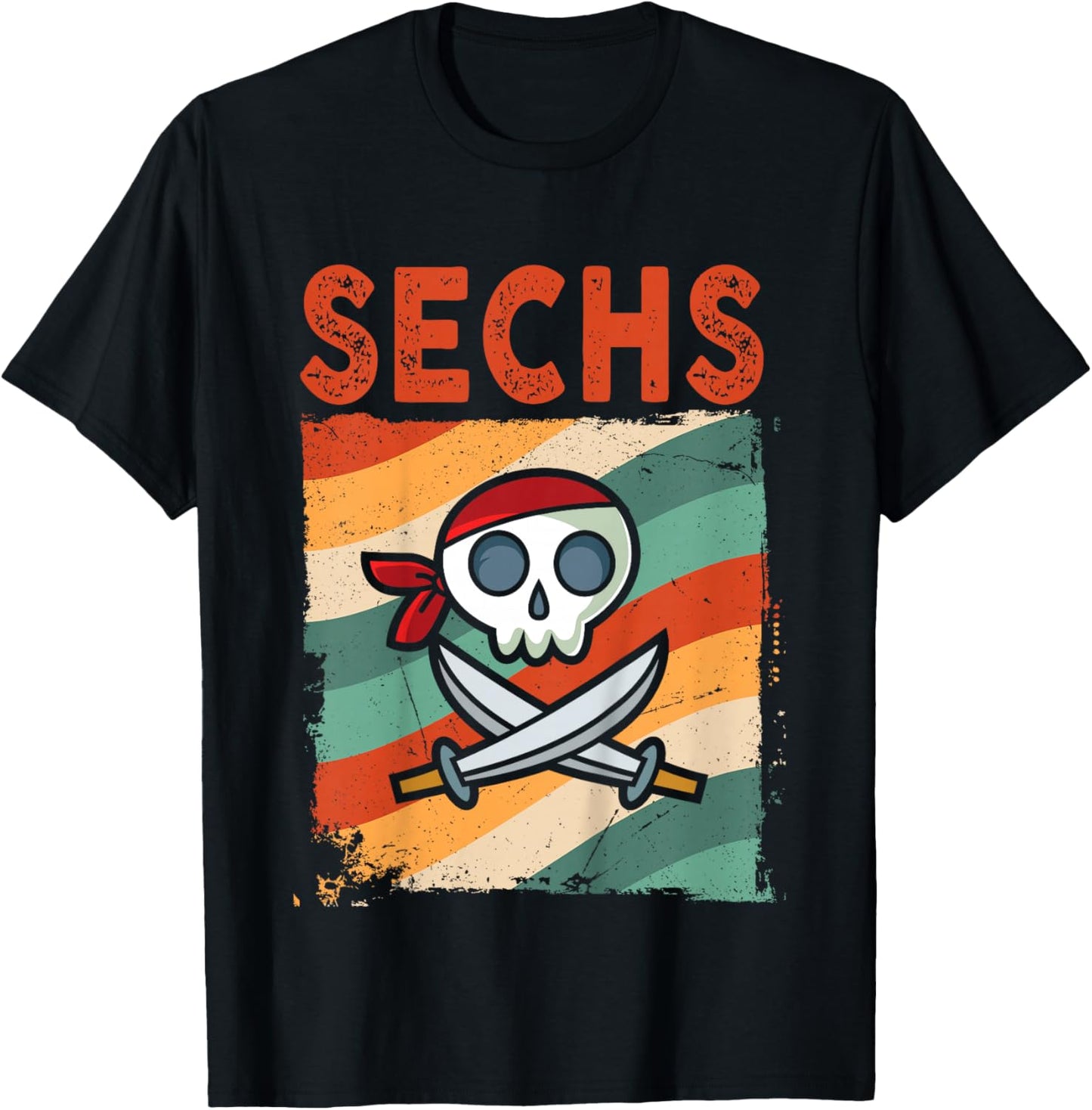 6. Geburtstag Cooles Pirat 6 Jahre Jungen Mädchen Kinder T-Shirt - T-Shirt | Black