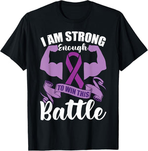 I Am Strong Enough To Win This Battle | Epilepsy Warrior T-Shirt - T-Shirt | Black