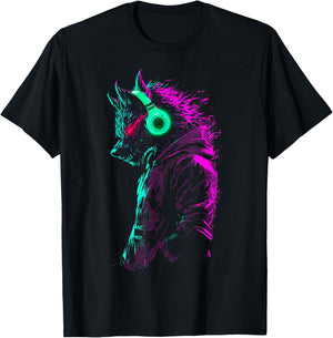 Werewolf Music Headphones T-Shirt - T-Shirt | Black